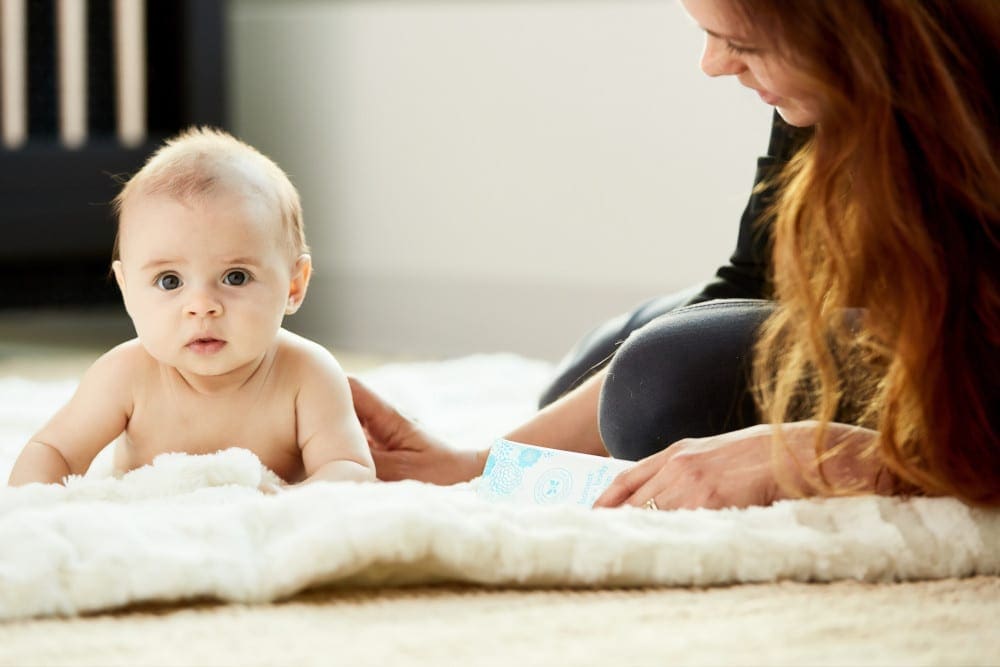 woman with her baby